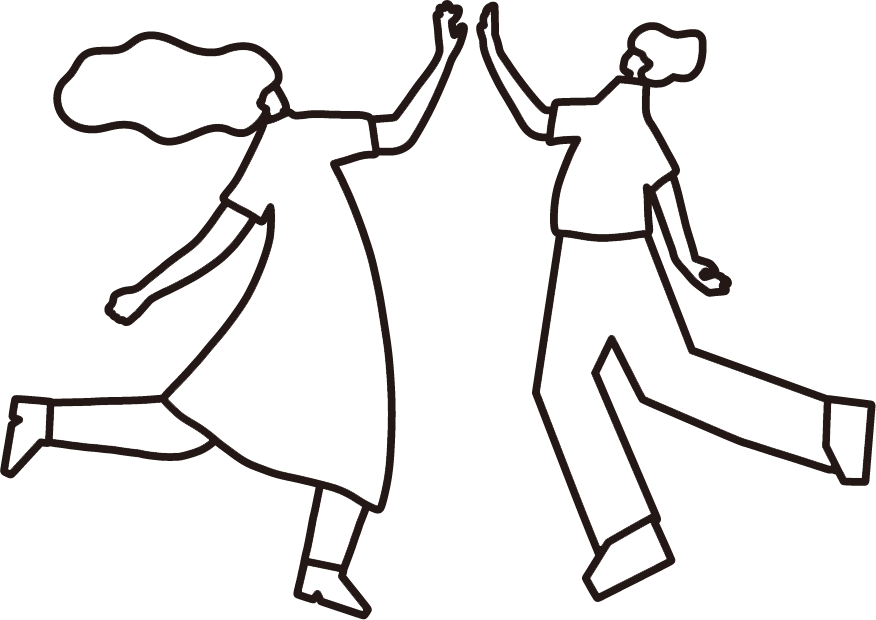 イラスト：手を取り合う人のイメージ